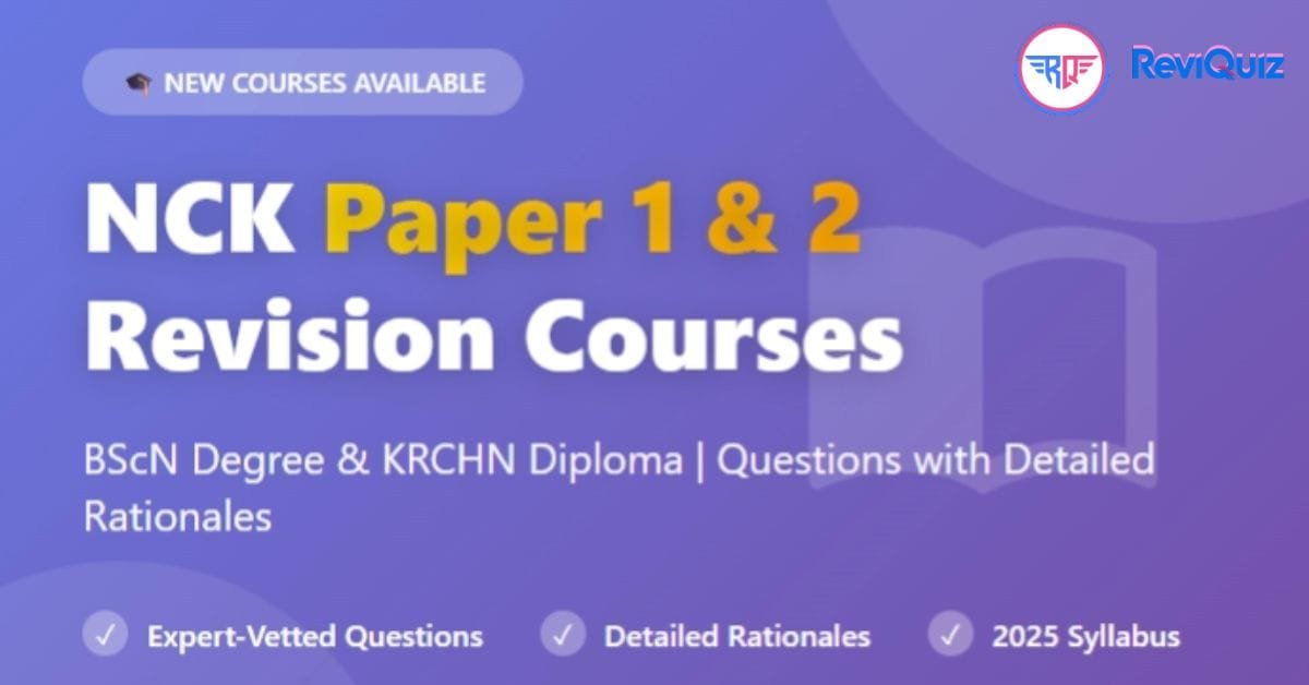 NCK Paper 1 and Paper 2 revision courses for BScN degree and KRCHN diploma students with questions and rationales
